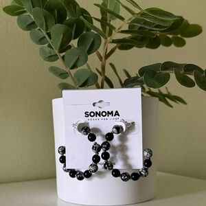 Sonoma Black and Silver Hoop Earrings